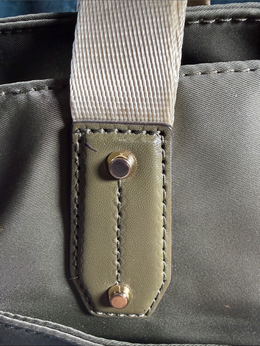 Michael Kors Olive Nylon Tote with Gold Hardware - Picture 7 of 16
